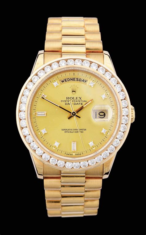 rolex oyster perpetual day date president diamond|rolex day date baguette bezel.